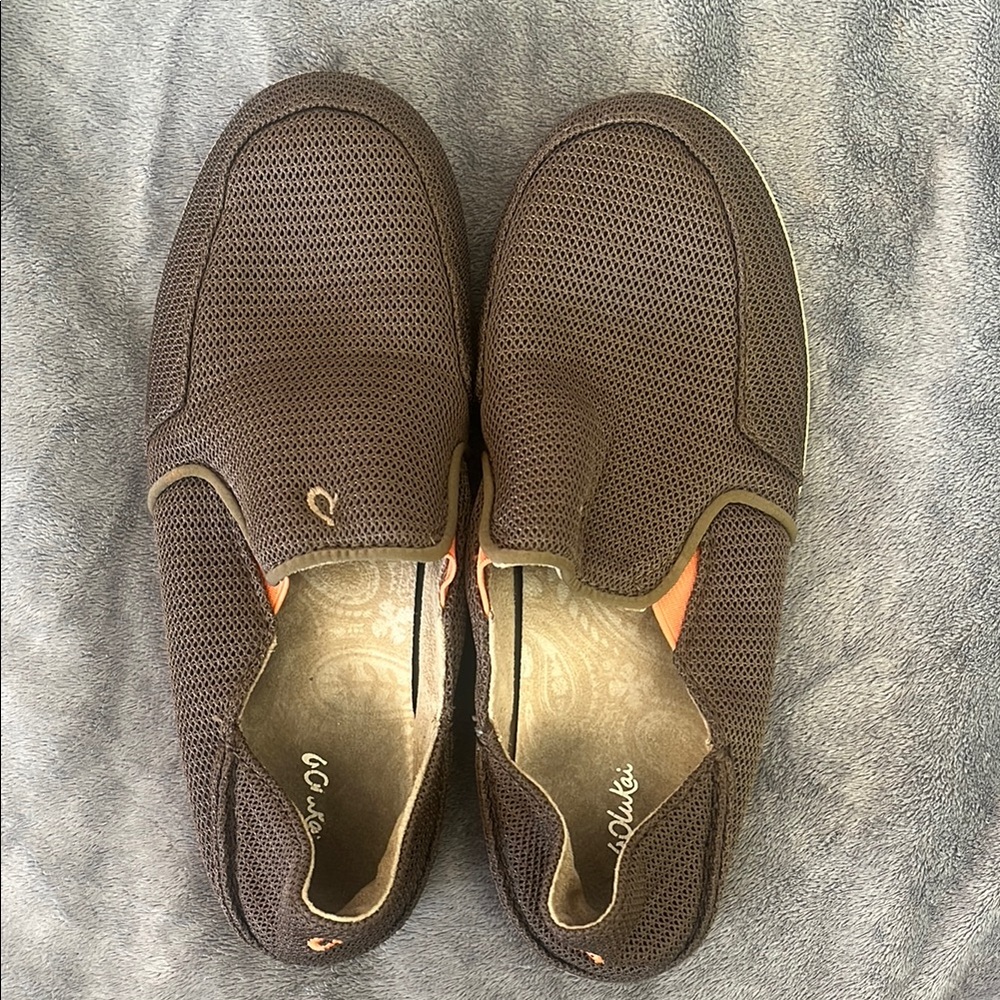OluKai Waialua Mesh Brown Flats Comfortable Slip-On Loafers